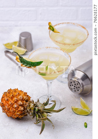Margarita with pineapple and jalapeno Margarita with pineapple and jalapeno 76628177