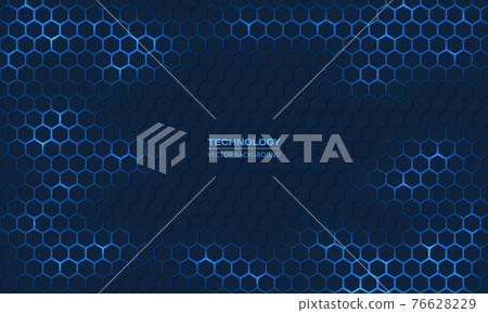 Dark blue hexagonal technology vector abstract background. 76628229