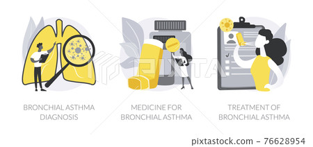 Respiratory illness abstract concept vector illustrations. 76628954