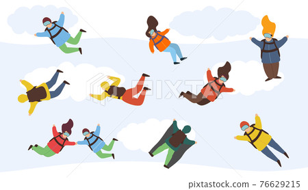 Extreme parachute skydivers Extreme parachute skydivers 76629215