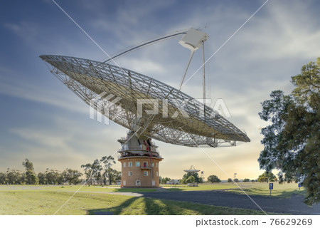A large outdoor scientific radio telescope 76629269