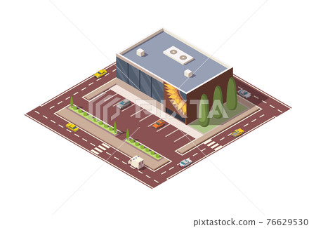 Isometric supermarket or grocery store building... - Stock Illustration ...