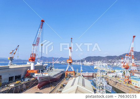 Kure City, Hiroshima Prefecture: Scenery of Kure seen from a hill overlooking the history 76630155
