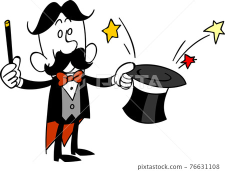 A magician who puts out something from a top hat 76631108