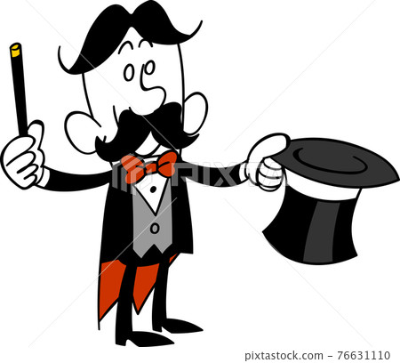 A magician who puts out something from a top hat 76631110