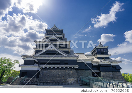 熊本城地震前震 5 年後的熊本城，2021 年 4 月 14 日熊本城 76632668