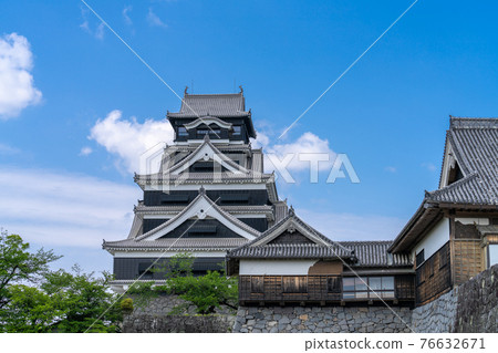 熊本城地震前震 5 年後的熊本城，2021 年 4 月 14 日熊本城 76632671