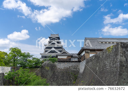 熊本城地震前震 5 年後的熊本城，2021 年 4 月 14 日熊本城 76632672