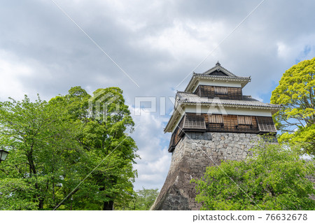 熊本城地震前震 5 年後的熊本城，2021 年 4 月 14 日熊本城 76632678