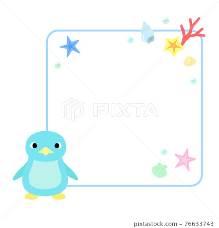Penguin icon frame + sea decoration 76633743