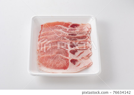 Domestic pork in a tray for ginger grilling pork ginger 76634142