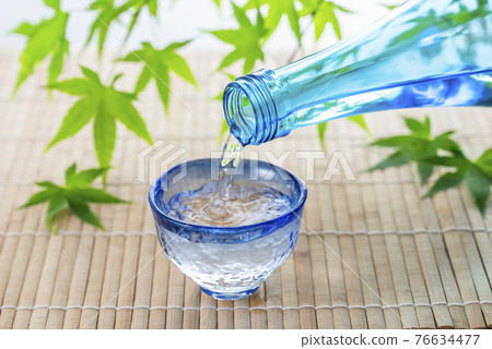 Blue maple and cold sake summer image Blue maple and cold sake summer image 76634477