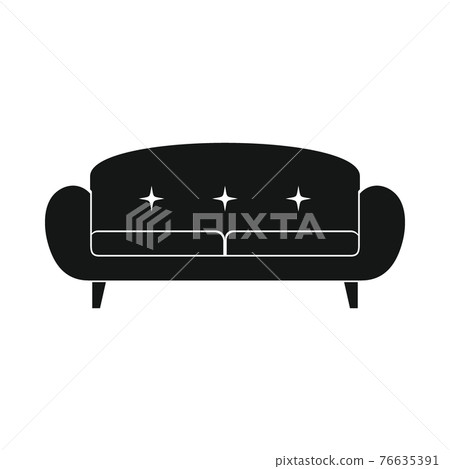 Vector intage sofa black simple icon isolated 76635391