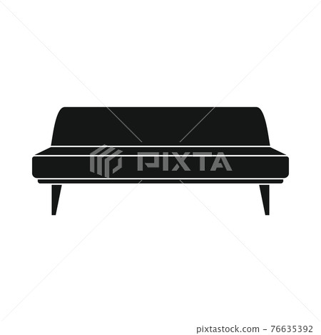 Vector office sofa black simple icon isolated 76635392