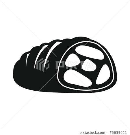 Vector meatloaf black simple icon isolated on white Vector meatloaf black simple icon isolated on white 76635421