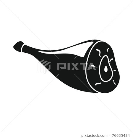 Vector ham black simple icon isolated on white Vector ham black simple icon isolated on white 76635424
