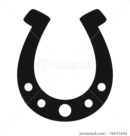 Vector horseshoe for animals black simple icon isolated 76635449