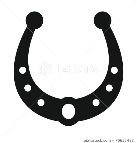 Vector new horseshoe black simple icon isolated on white 76635458