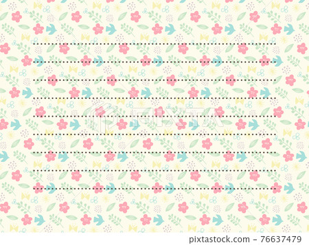 春色花鳥簡單圖案字母 76637479