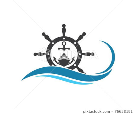 steering ship vector logo icon of nautical maritime 76638191