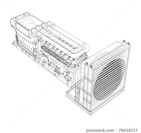 Large industrial diesel generator. Vector 76638557