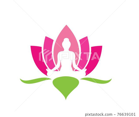 Meditation logo template vector icon 76639101