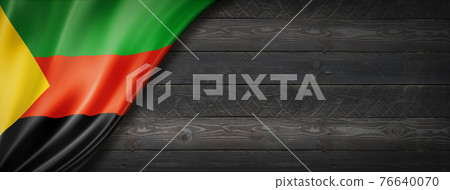 Azawad MNLA flag on black wood wall banner 76640070