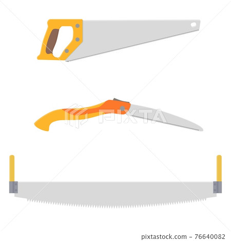 Set of cartoon hand saw icons Set of cartoon hand saw icons 76640082