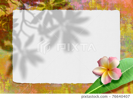 Natural paper on handwritten background, tropical art panel Natural paper on handwritten background, tropical art panel 76640407