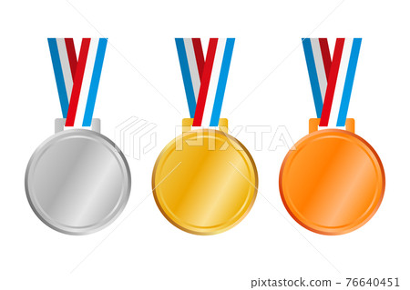 Medal gold silver bronze hung from the neck 76640451