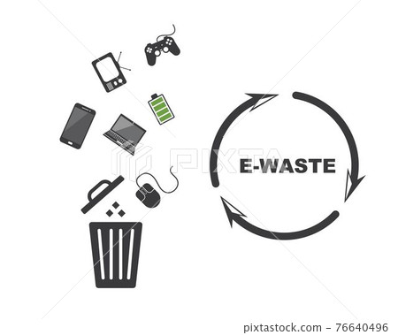 electronic waste illustration vector icon 76640496