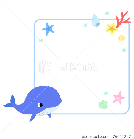 Whale icon frame + sea decoration 76641267