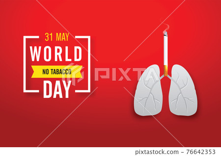 lung and cigarette.vector Illustration of concept no smoking day world,31 May. No Tobacco Day. For posters, brochures, banners lung and cigarette.vector Illustration of concept no smoking day world,31 May. No Tobacco Day. For posters, brochures, banners 76642353