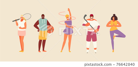 Sports people doing different sports 76642840