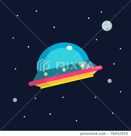 UFO spaceship flat design UFO spaceship flat design 76642859