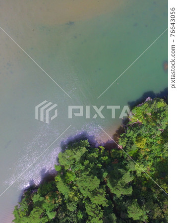 日本的三個景點之一“松島灣” - 無人機的航拍照片（宮城縣東松島市宮城角色鹿山山） 76643056