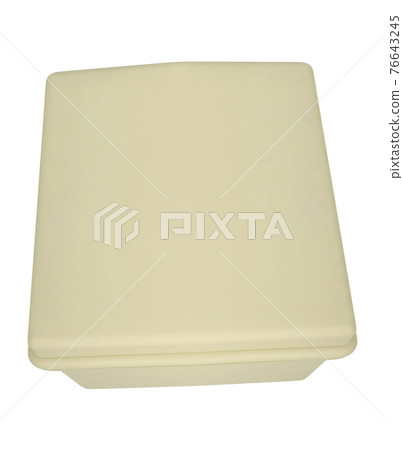 White plastic box isolated on white White plastic box isolated on white 76643245