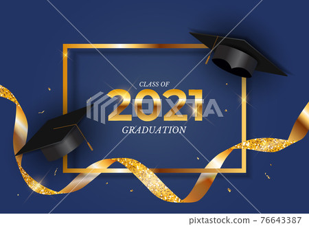 Graduation class of 2021 with graduation cap... - Stock Illustration ...