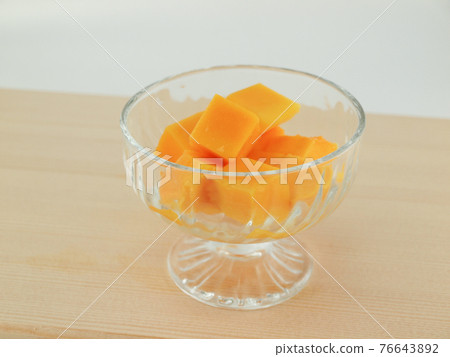 Apple mango served in a glass bowl Apple mango served in a glass bowl 76643892