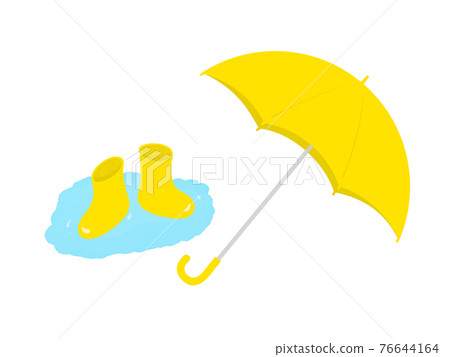 Umbrella and rain shoes. 76644164