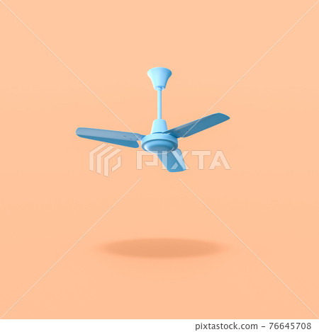 Ceiling Fan on Orange Background 76645708