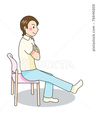 Knee extension sitting on a chair Knee extension sitting on a chair 76646808