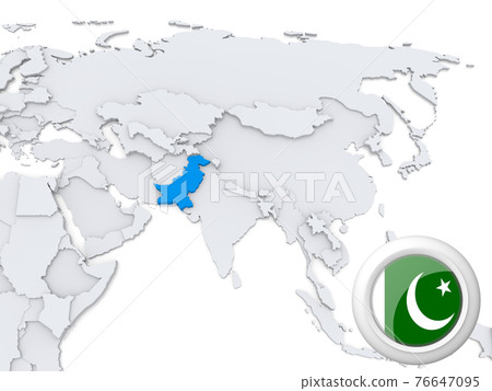 Pakistan on map of Asia 76647095