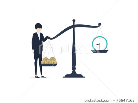 不浪費時間和金錢的商人的插圖素材 不浪費時間和金錢的商人的插圖素材 76647162