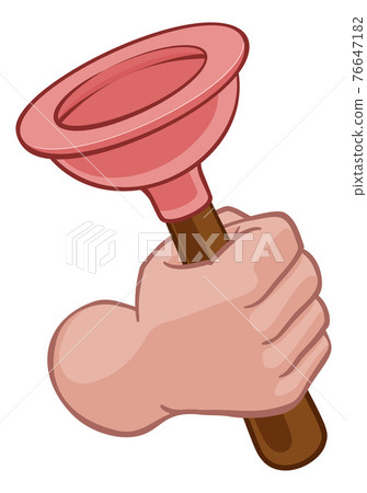 Plumber Hand Fist Holding Plumbing Toilet Plunger Plumber Hand Fist Holding Plumbing Toilet Plunger 76647182