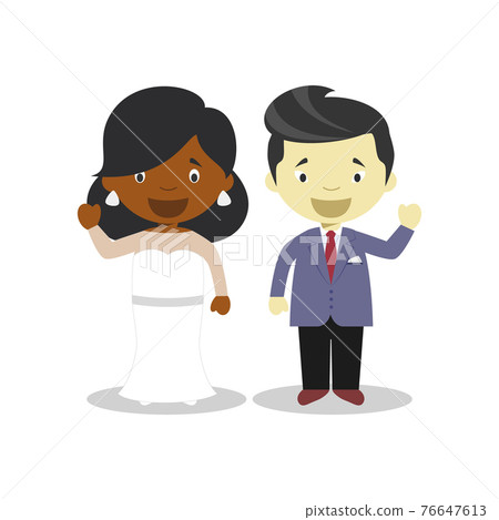 african american bride and groom clipart cartoon