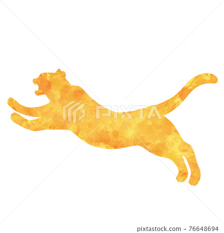 Alcohol ink art style tiger silhouette material tiger New Year's card Alcohol ink art style tiger silhouette material tiger New Year's card 76648694