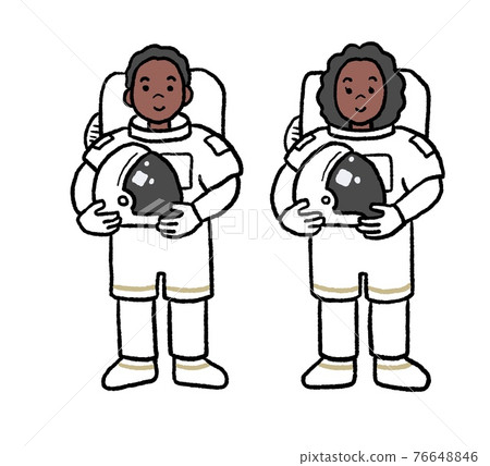 黑人宇航員男性和女性的插圖 76648846
