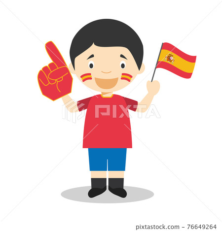 National sport team fan from Spain with flag and glove Vector Illustration 76649264