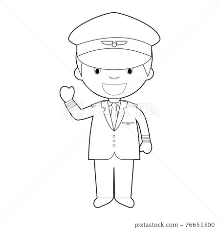 Easy coloring cartoon vector illustration of a pilot. Easy coloring cartoon vector illustration of a pilot. 76651300